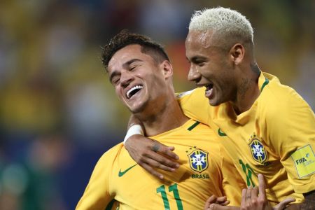 Coutinho e Neymar juntos pela Seleção Brasileira