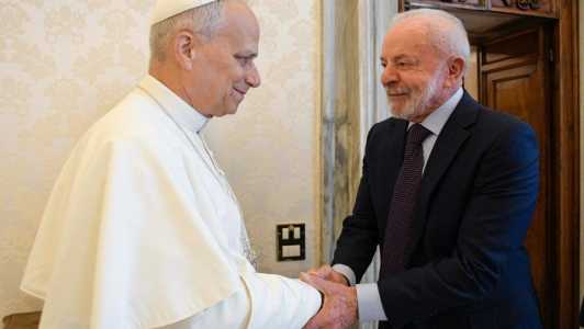 Papa Leão Leão XIV recebe o presidente Lula, em Roma