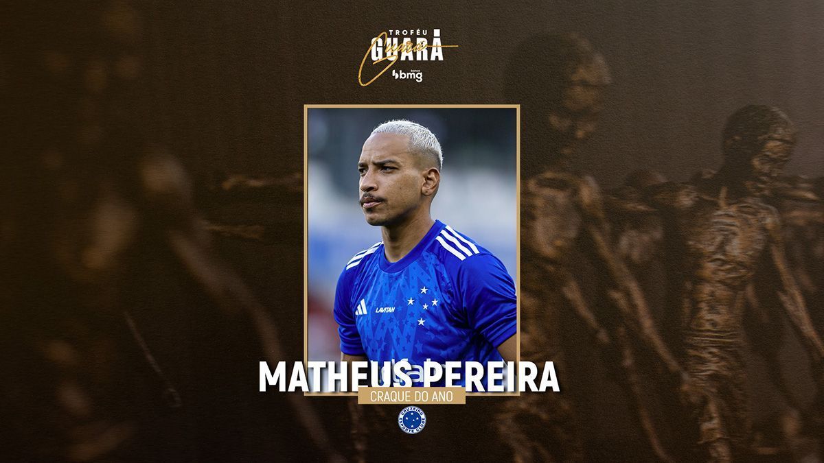 Troféu Guará Bmg 2024: Matheus Pereira, do Cruzeiro, é eleito craque do futebol mineiro