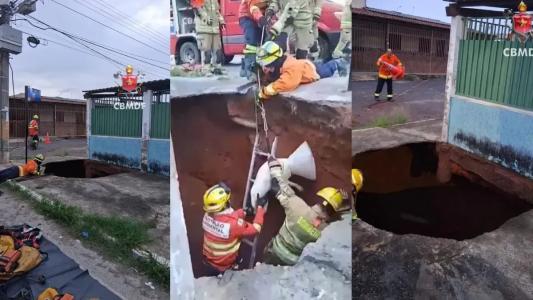 Duas viaturas foram mobilizadas para auxiliar no atendimento da ocorrência, quando os bombeiros resgataram dois irmãos, um homem e uma adolescente, e dois cães