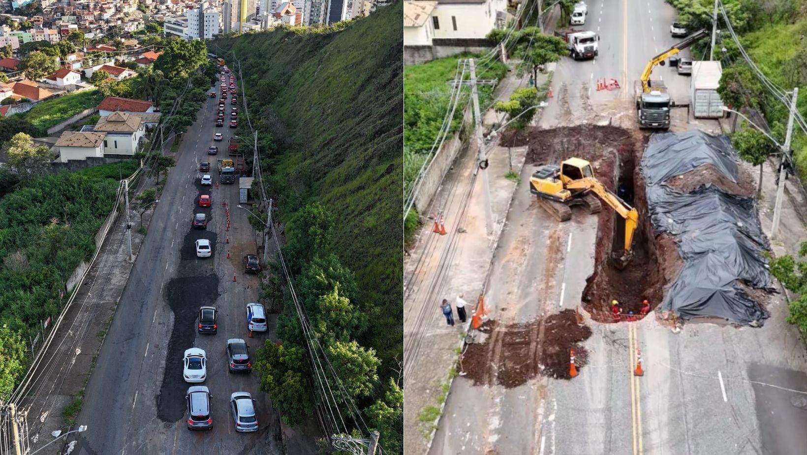 Vídeo: cratera no Belvedere é fechada e trânsito é liberado após quase um mês