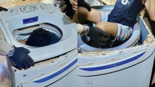 Criança brincava de pique-esconde quando ficou presa