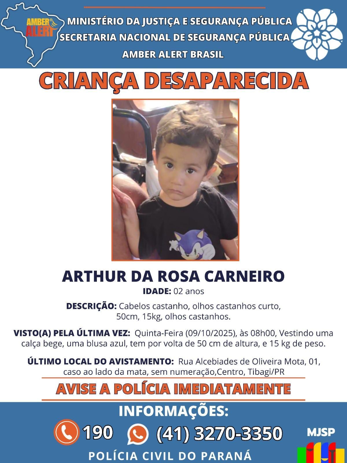 'Evitem pré-julgamentos', diz PC sobre criança de 2 anos que desapareceu em casa