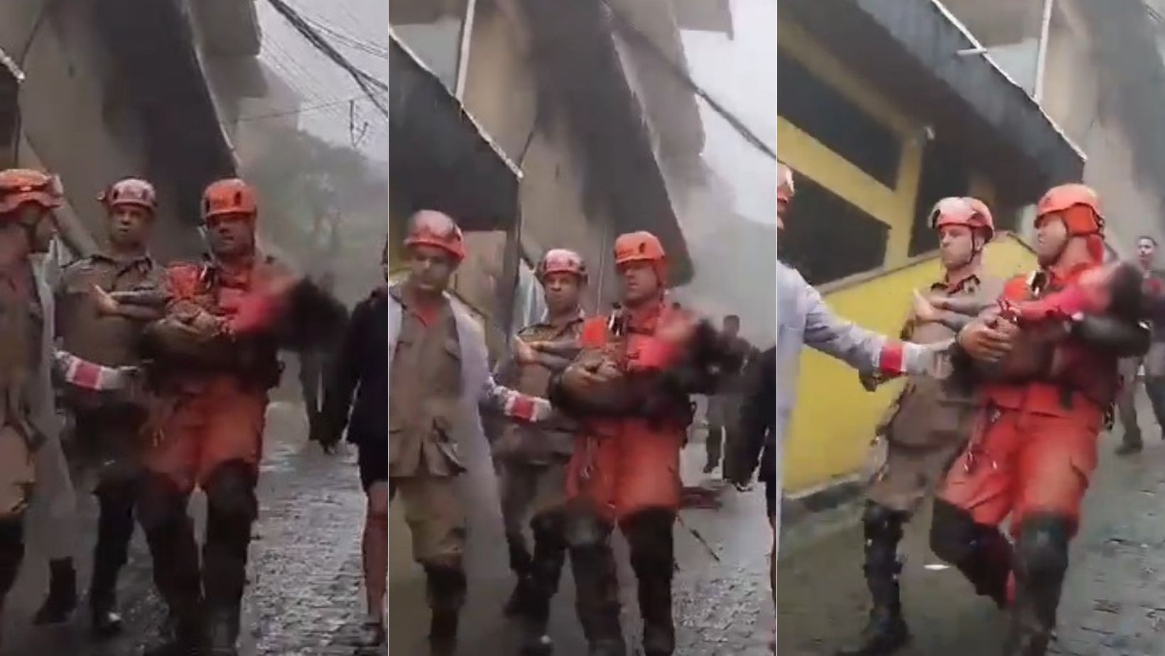 Vídeo: criança de 4 anos é resgatada depois de 15 horas soterrada em Petrópolis