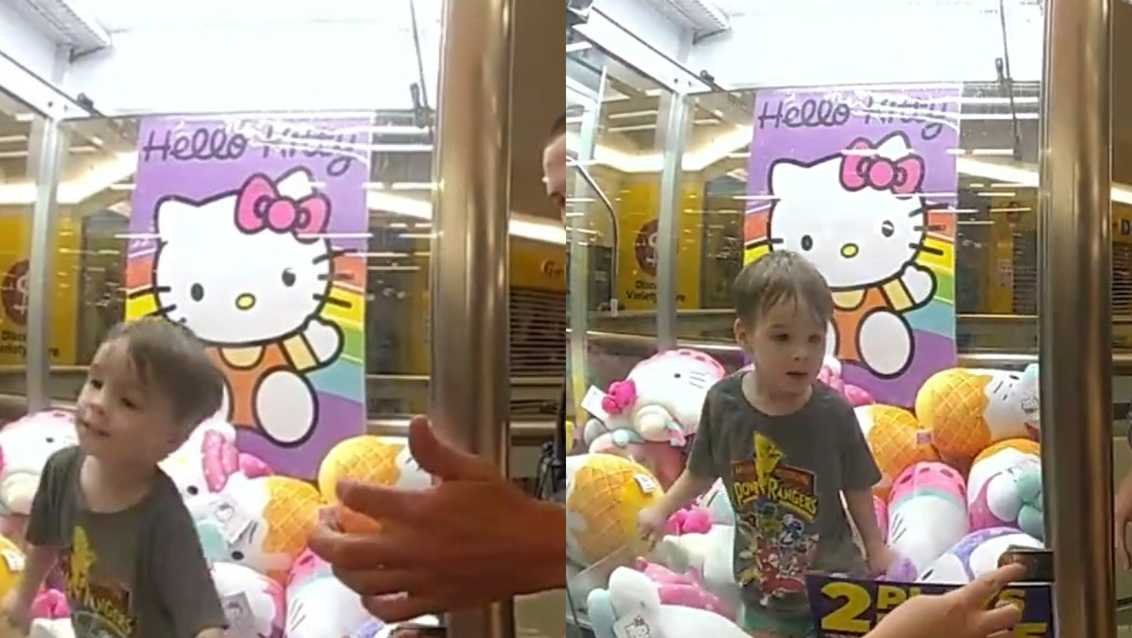 Vídeo: criança de 3 anos fica presa em máquina de pegar bichos de pelúcia