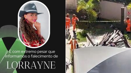 Lorrayne Rabelo, de 10 anos, morreu após ser atingida pela estrutura de madeira em um condomínio, em Vespasiano, na Grande BH.
