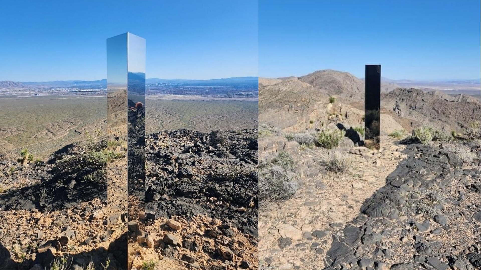 Monólito misterioso aparece 'do nada' no deserto de Las Vegas, nos EUA