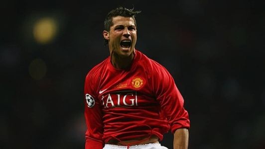 Cristiano Ronaldo durante partida pelo Manchester United em 2008