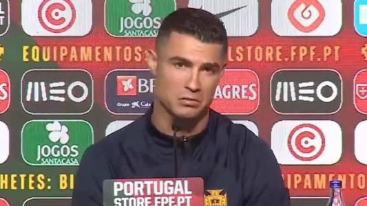 Cristiano Ronaldo em entrevista coletiva nesta quarta-feira