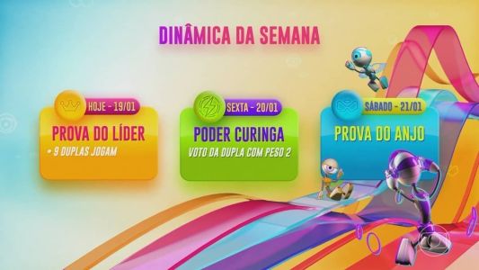 Cronograma da semana sempre é divulgado na quinta-feira