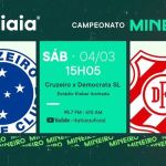 Cruzeiro x Democrata-SL: acompanhe jogo no Mineiro no YouTube da Itatiaia