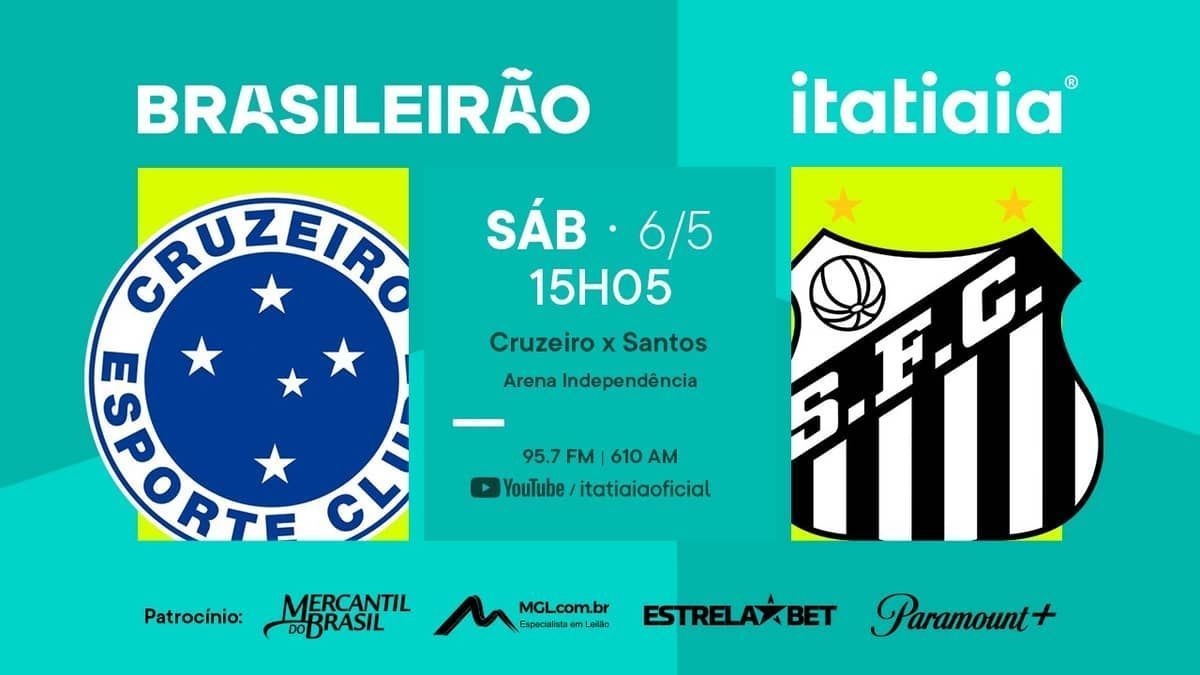 Cruzeiro x Santos: assista, ao vivo, à transmissão da Itatiaia