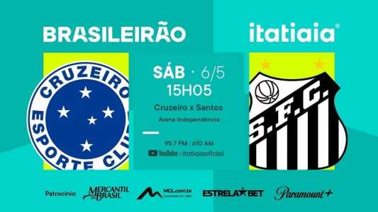 Cruzeiro e Santos se enfrentam neste sábado pelo Brasileirão