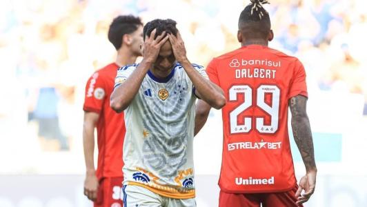 Cruzeiro perdeu para o Inter e se viu ainda mais perto do Z4 do Brasileirão
