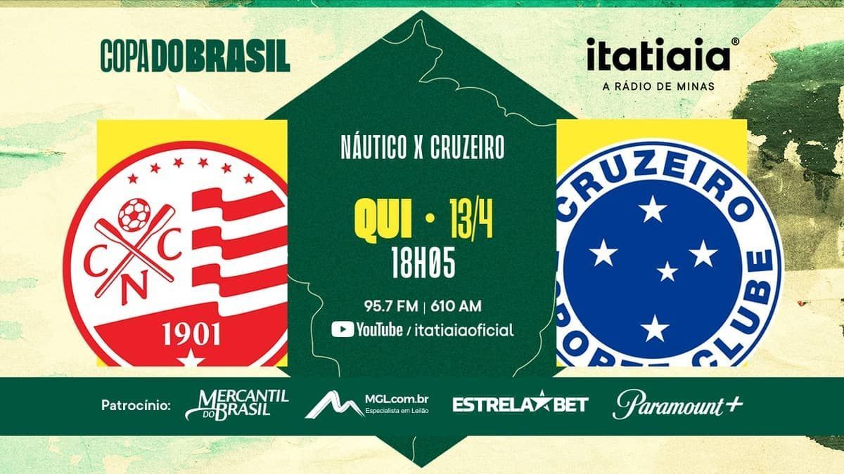 Náutico x Cruzeiro: acompanhe a Copa do Brasil ao vivo na Itatiaia