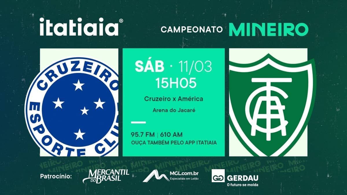 Cruzeiro x América: acompanhe jogo no Mineiro no YouTube da Itatiaia
