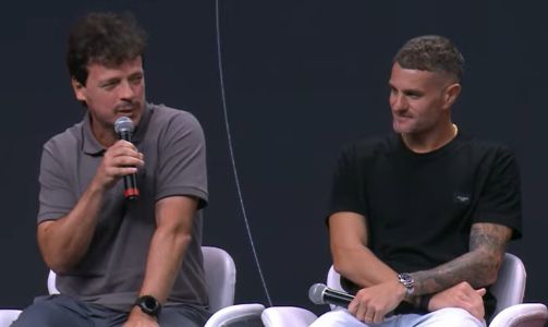 Fernando Diniz e Pablo Vegetti no sorteio das semifinais da Copa do Brasil de 2025