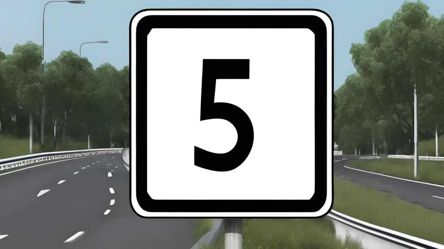 Placa de trânsito branca com número 5: saiba sua função nas estradas