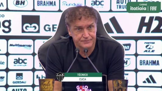 Cuca, técnico do Atlético, em entrevista coletiva na Arena MRV