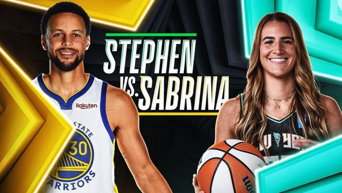 Stephen Curry e Sabrina Ionescu vão se enfrentar em desafio de três pontos