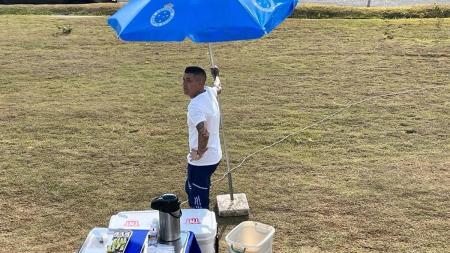 D'Alessandro no Estádio Flávio Guimarães, em Contagem, onde acompanhou ao jogo de ida da final do Mineiro Sub-20