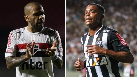 Daniel Alves está preso na Espanha, mas Robinho, já condenado por estupro na Itália, vive em liberdade no Brasil
