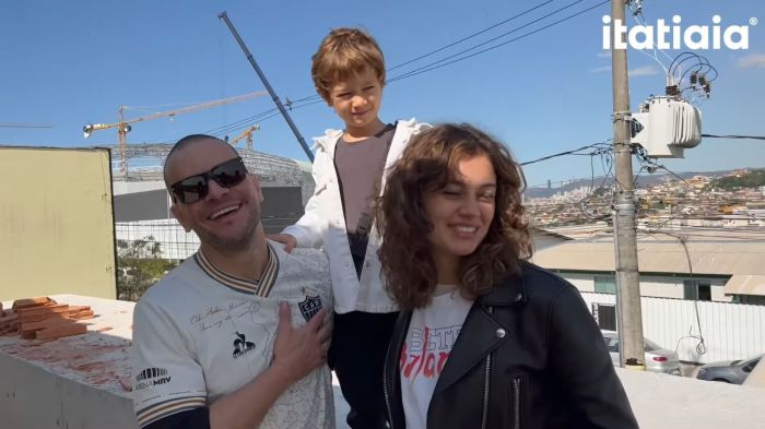 Daniel de Oliveira, o filho Oto e Sophie Charlotte 