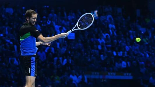 Daniil Medvedev na vitória sobre Alexander Zverev