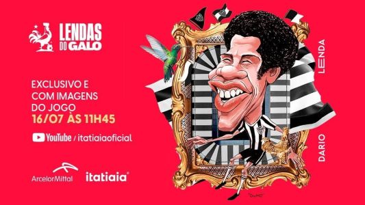 Dario está confirmado no jogo Lendas do Galo, em 16 de julho, na Arena MRV