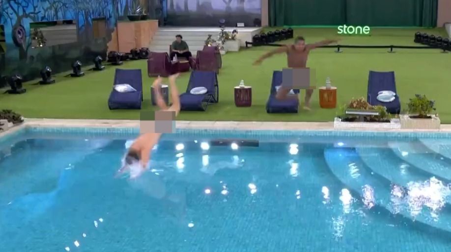 Davi e Matteus cumpriram promessa de pularem pelados na piscina do BBB 24? Veja