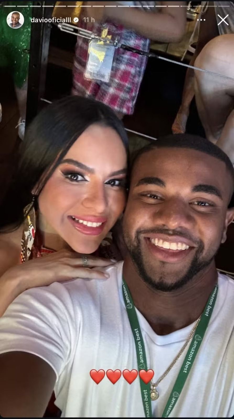 Davi, do BBB 24, assume romance com musa do Boi Garantido: 'Meu amor'