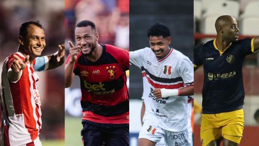 Vinícius, do Náutico, Douglas Coutinho, do Sport, Vitinho, do Santa Cruz, e Vagner Love, do Retrô