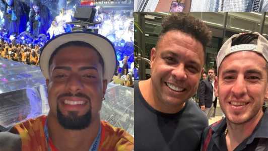 João Marcelo no Carnaval do Rio e Ronaldo e Villalba em outro momento também no Rio durante o período carnavalesco