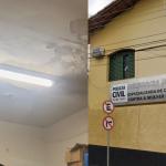 Vídeo: infiltração 'faz chover' dentro de Delegacia da Mulher na Grande BH