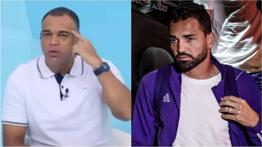 Denilson (esq), ex-jogador, e Gilberto (dir), atacante do Cruzeiro