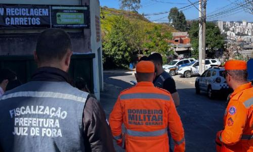 Depósito recicláveis interditado - Divulgação Prefeitura de Juiz de Fora