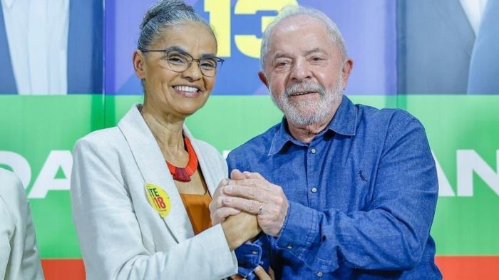 Deputada federal Marina Silva (Rede) e presidente eleito Luiz Inácio Lula da Silva Deputada federal Marina Silva (Rede) e presidente eleito Luiz Inácio Lula da Silva (PT)