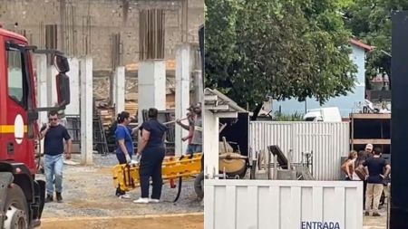 Desabamento em obra deixa um morto e sete feridos em Lagoa da Prata, em MG