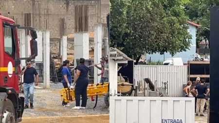 Desabamento em obra deixa um morto e sete feridos em Lagoa da Prata, em MG