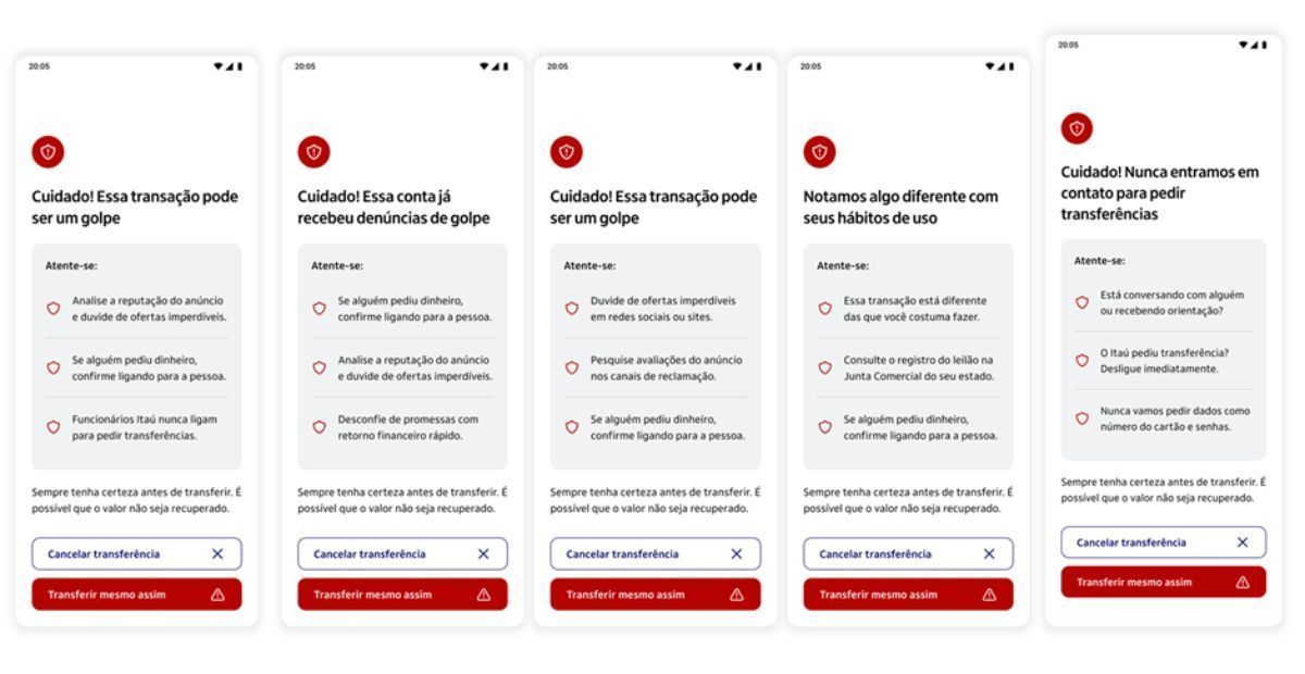 Golpe do PIX falso: nova função do app do Itaú alerta para contas e transações suspeitas