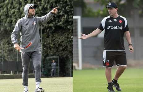 Zubeldía e Fernando Diniz, técnicos de São Paulo e Vasco, respectivamente