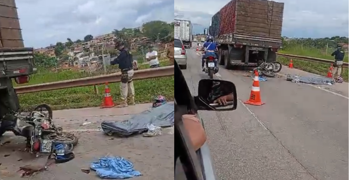 Motociclista morre em acidente com carreta na BR-040 em Ribeirão das Neves, na Grande BH