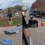 Motociclista morre em acidente com carreta na BR-040 em Ribeirão das Neves, na Grande BH
