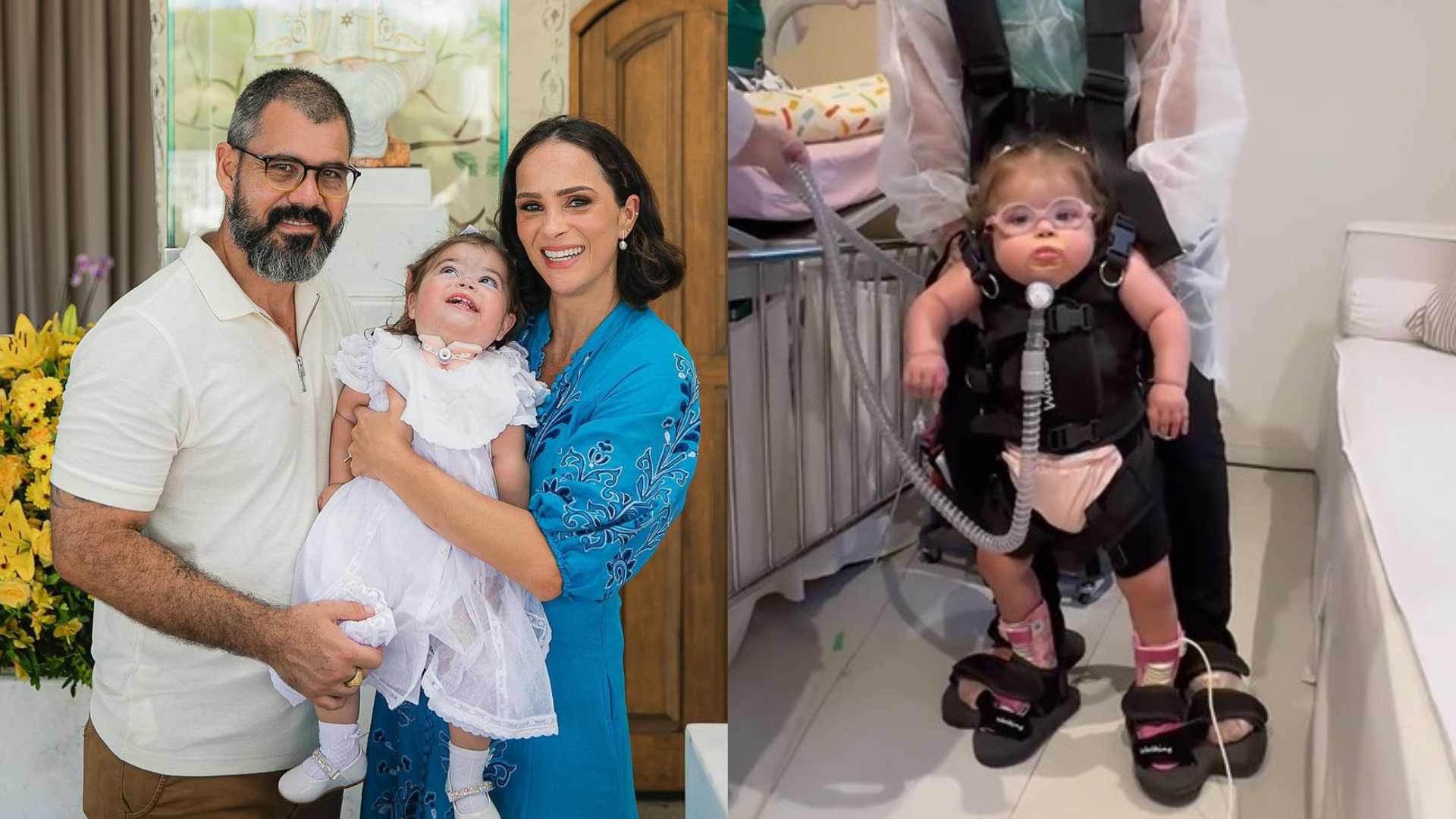 Maria Guilhermina, filha de Juliano e Letícia Cazarré, dá os 'primeiros passos'