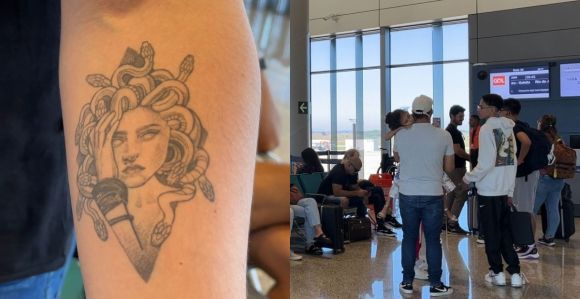 Tatuagem em homenagem a Madonna e fãs de BH embarcando no aeroporto para o Rio