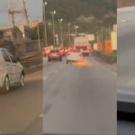 Carro sem roda e pneu é flagrado circulando na BR-381, na Grande BH; veja vídeo