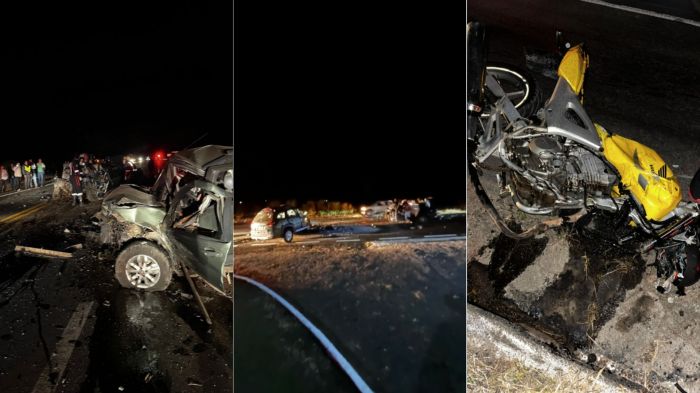 Acidente envolveu motocicleta, dois carros e um micro-ônibus; duas pessoas ficaram feridas Acidente envolveu motocicleta, dois carros e um micro-ônibus; duas pessoas ficaram feridas