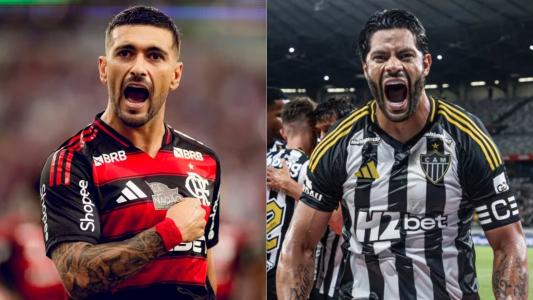Giorgian De Arrascaeta, do Flamengo, e Hulk, do Atlético