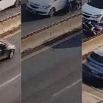 Motociclista bate em carro e causa congestionamento no Anel Rodoviário em BH