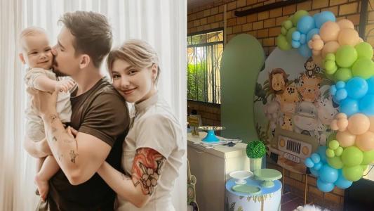 Arthur, filho de Lucas Borbas e Isabel Veloso, completa 1 ano nesta segunda-feira (29)